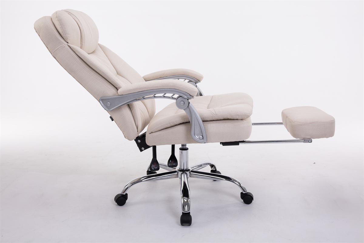 CHEFSESSEL Stoff Creme - Chromfarben/Creme, Textil/Metall (67/112/67cm) - CLP