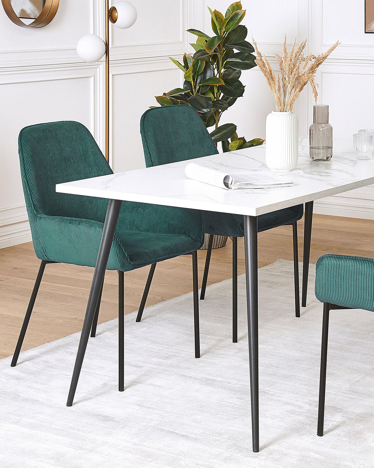 SCAUN DE BUCĂTĂRIE set de 2 reps reiat verde Loverna - verde, material textil/metal (46/89/54cm) - Beliani