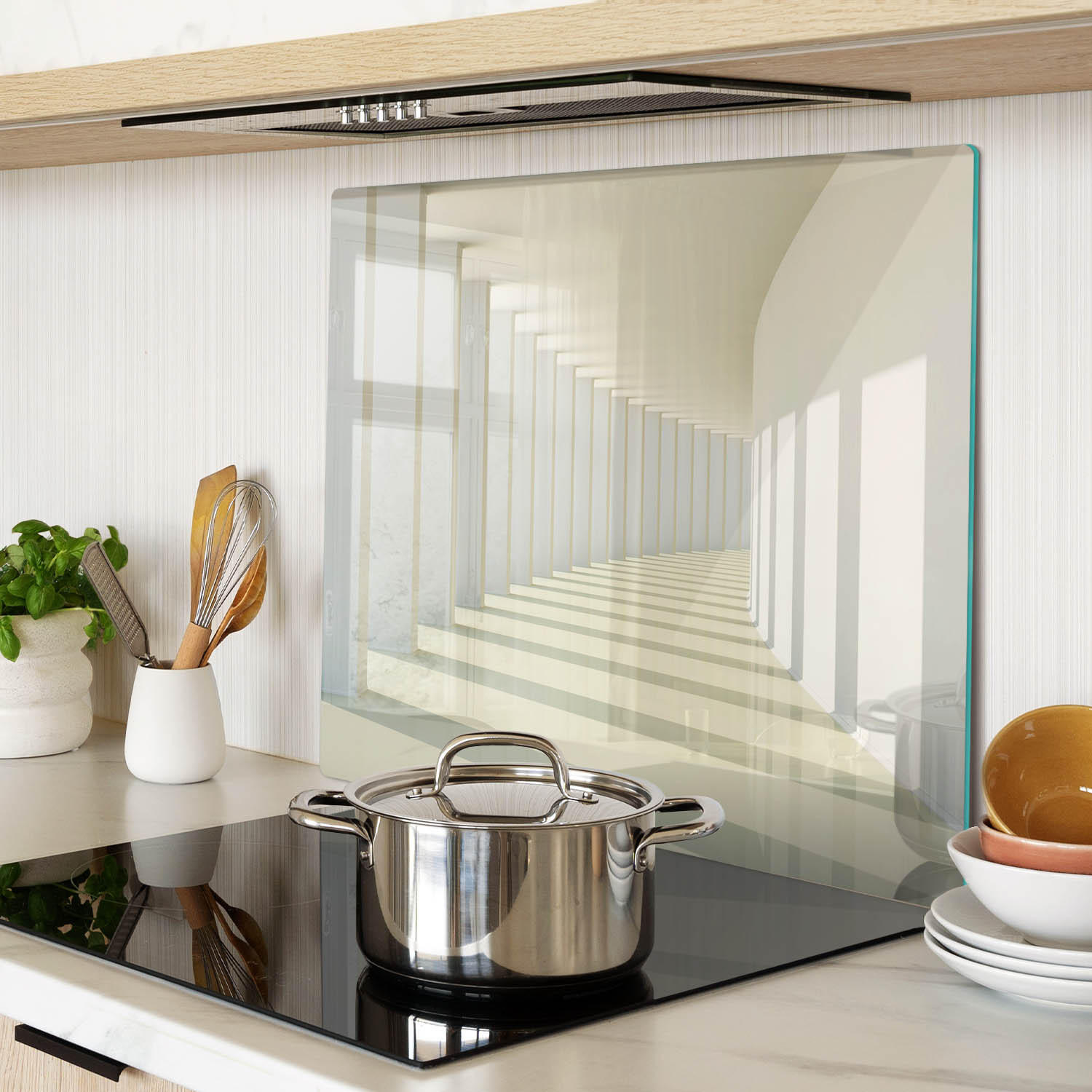 GLASPLATTE 60x52 cm Korridor - Weiß, Glas (60/0.4/52cm) - TULUP