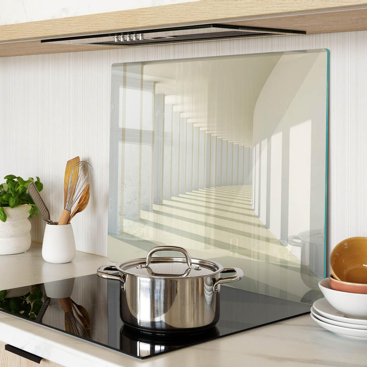 GLASPLATTE 60x52 cm Korridor - Weiß, Glas (60/0.4/52cm) - TULUP
