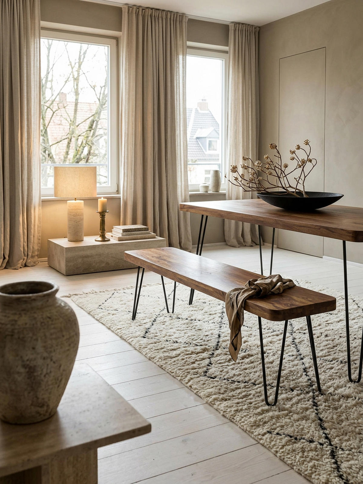 SITZBANK BALU Massivholz Metallbeine Landhausstil, Braun 120x40x45 cm - Schwarz/Braun, Holz/Metall (120/45/40cm) - KADIMA DESIGN