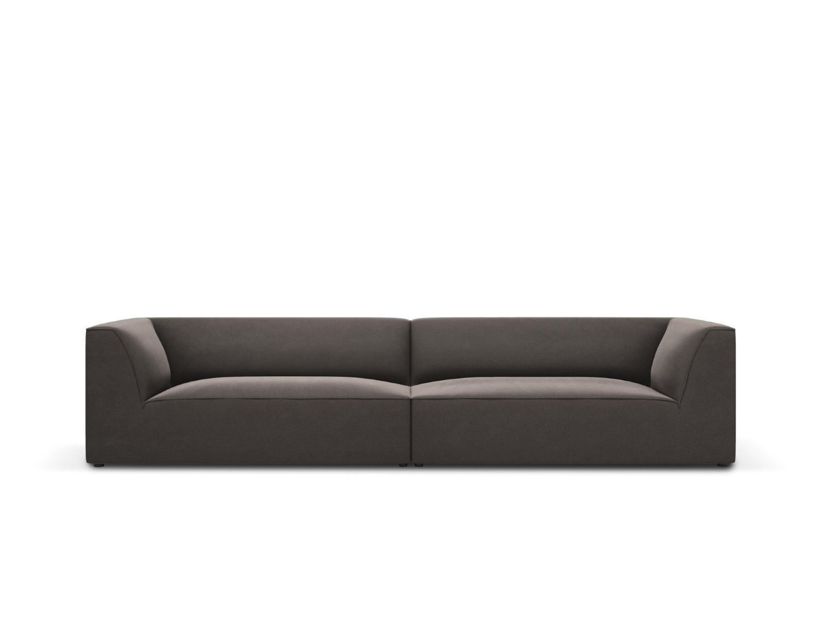 SOFA Ruby aus Samt dunkelgrau 4 Sitzplätze - Dunkelgrau, Textil (93/69/302cm) - Micadoni