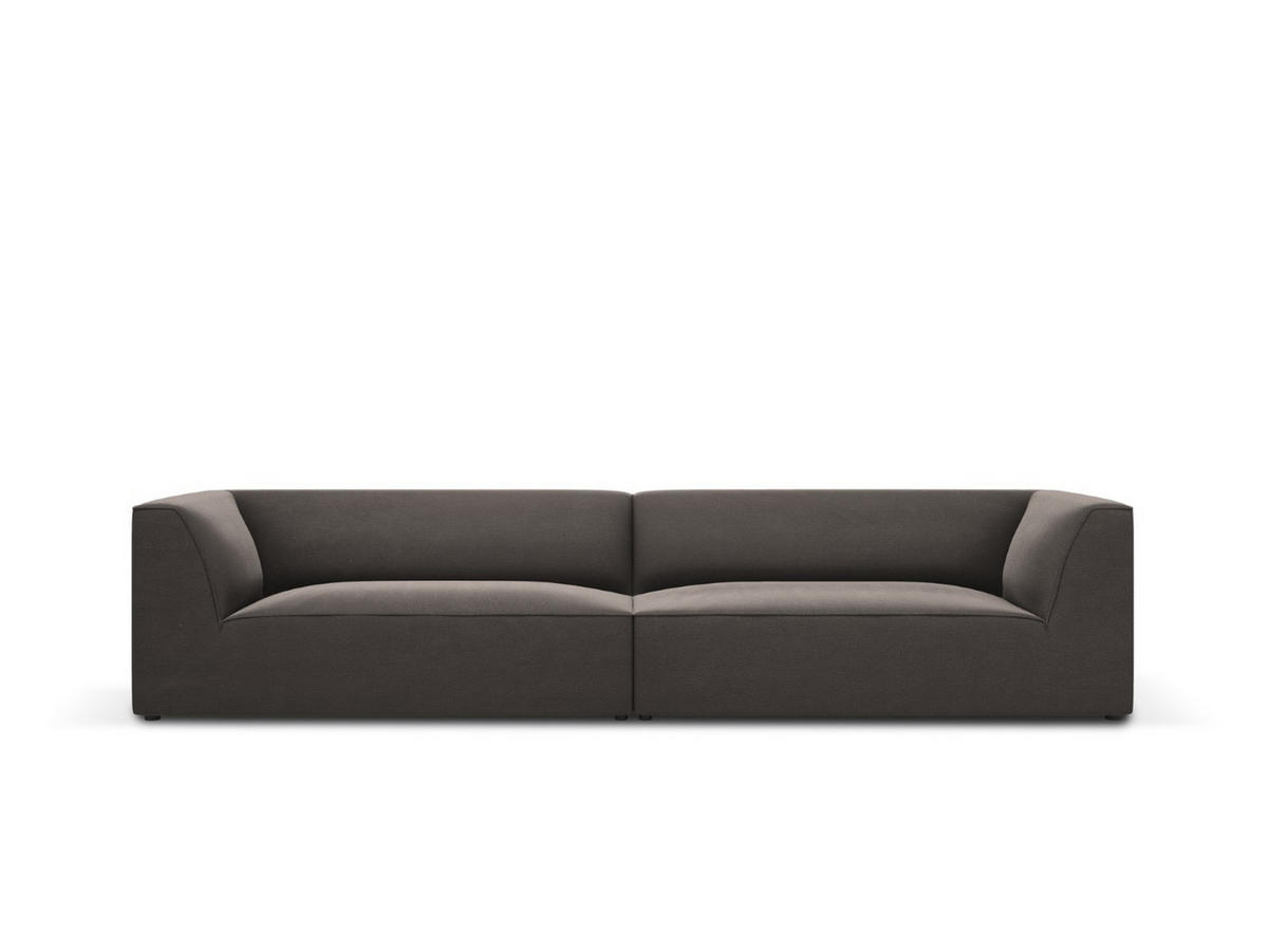 SOFA Ruby aus Samt dunkelgrau 4 Sitzplätze - Dunkelgrau, Textil (93/69/302cm) - Micadoni