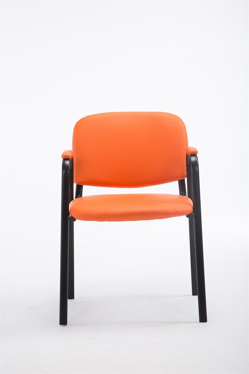 BESUCHERSTUHL Keen PRO, Kunstleder mit Armlehne - Gestell Schwarz / Bezug Orange - Schwarz/Orange, Textil/Metall (53/79/53cm) - TPFLiving