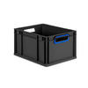 EUROBOX NextGen Color 22x30x40 cm 20 Liter Griffe blau offen, Schwarz - Blau/Schwarz, Kunststoff (30/22/40cm) - PROREGAL