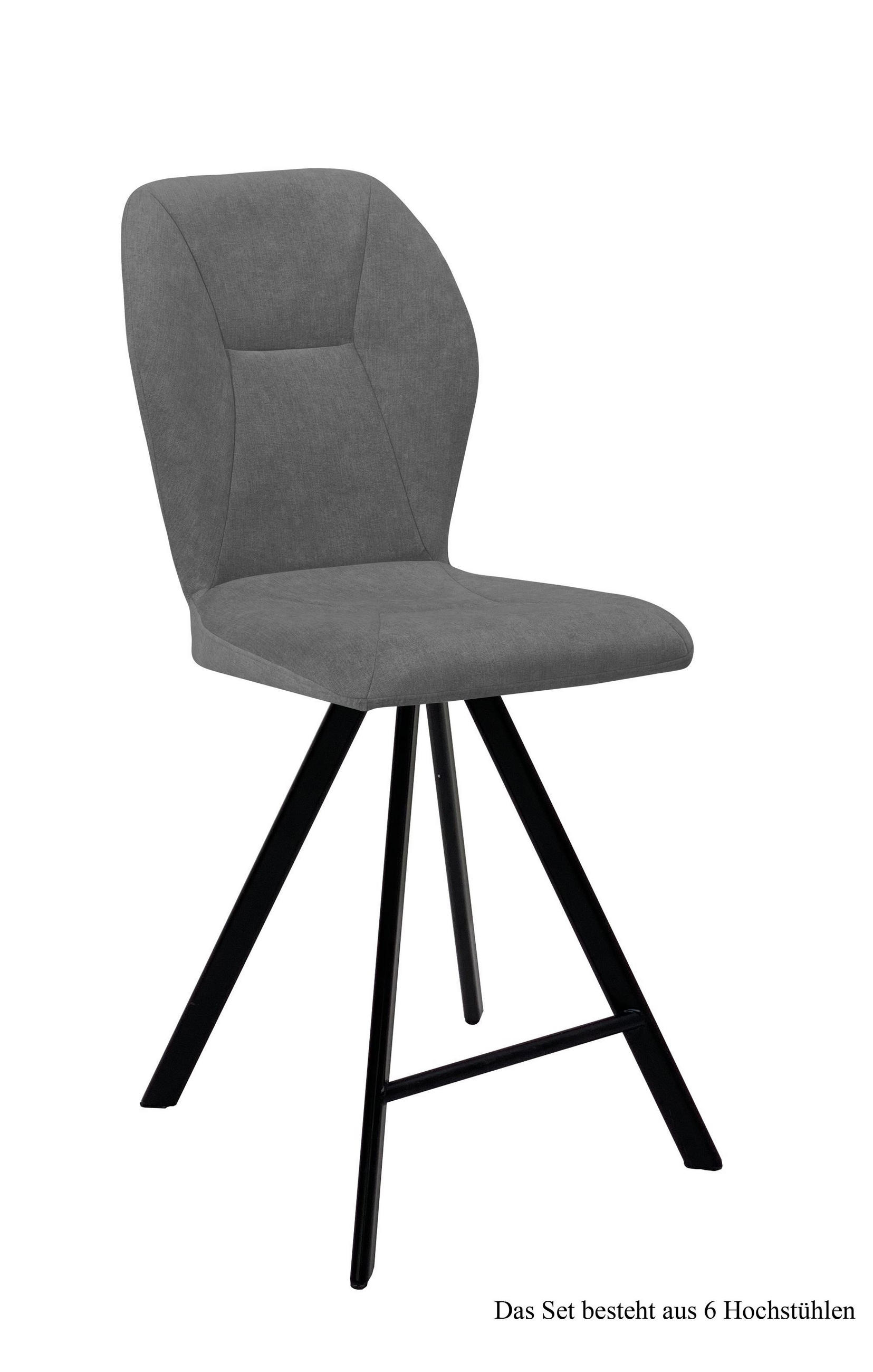 THEKENSTUHL drehbar (6er-Set) Diantha 51x109x60 Schwarz/Grau - Schwarz/Grau, Kunststoff (60/109/51cm) - 58aufmkessel