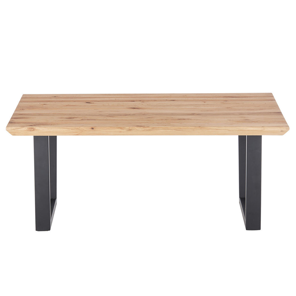 COUCHTISCH - Eiche massiv / Metall - Eiche / Schwarz - Eichefarben/Schwarz, Holz/Metall (70/110/45cm) - home24