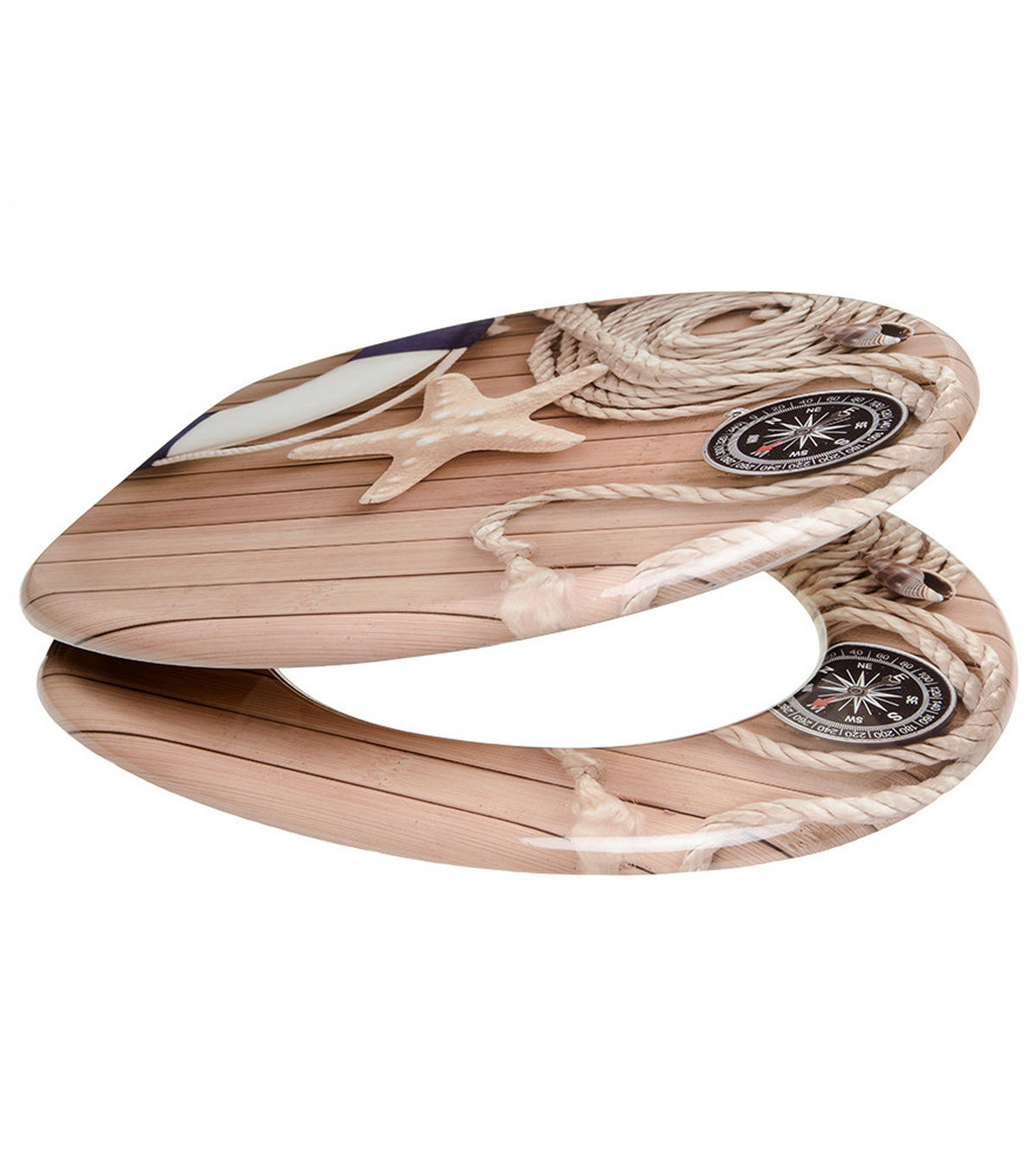 WC-SITZ Maritime - Braun, Holzwerkstoff (38/6/47cm) - Sanilo