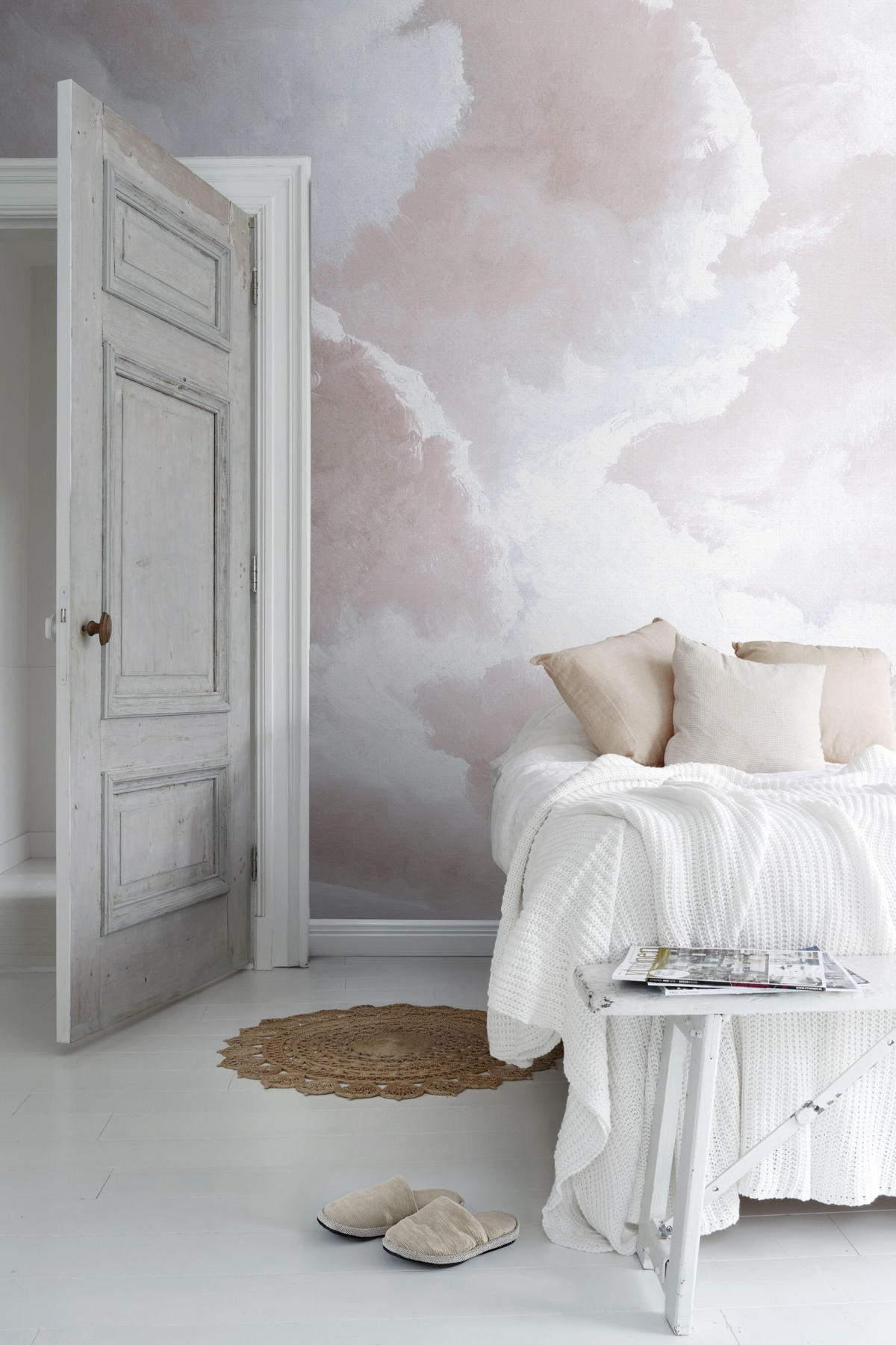 FOTOTAPETE Wolken 318 x 280 cm - Pink, Papier (318/280cm) - Sanders & Sanders