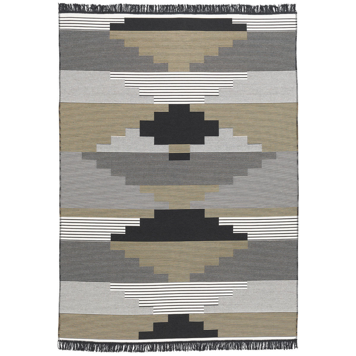 TEPPICH BEIDSEITIG ETHNO KELIM STYLE - Beige/Grau, Textil (120/170cm) - Pergamon