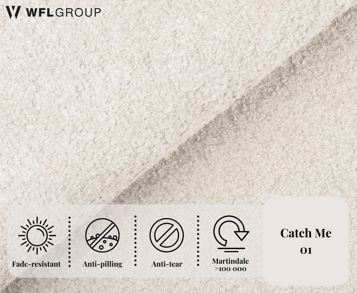 ESSZIMMERSTUHL KALLA 4er Set in Creme Bouclé, massives Buchenholz 58/60/74 cm - Hellbraun/Creme, Holz/Textil (58/72/47cm) - WFL GROUP