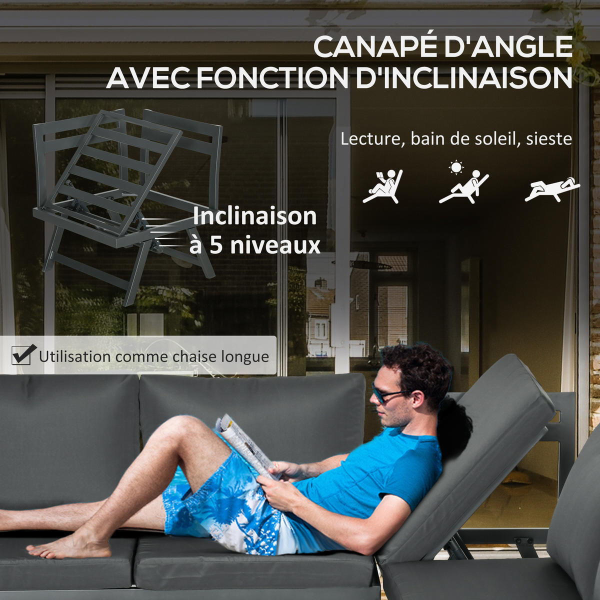 LOUNGEGARNITUR 4-teilig DE-13400 Weiß/Anthrazit - Grau, Textil - ComfortXL