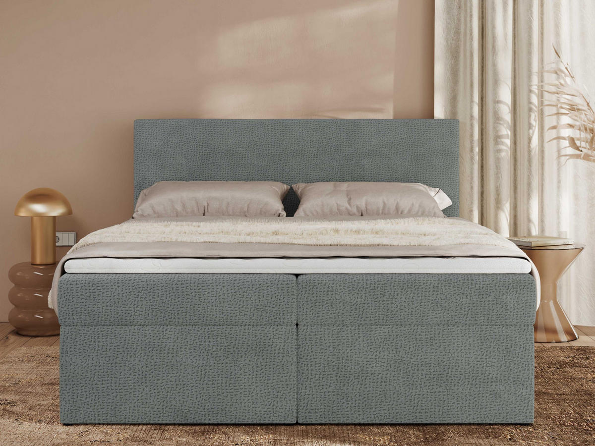 BOXBETT JAGUAR 180/200 - Grau Struktur - H3 - Grau, Holz/Textil (180/200cm) - MKS