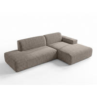 ECKSOFA L Form Didim Duo Braun 288/162/80 cm – stilvolle kleine Eckcouch Rechts - Schwarz/Braun, Kunststoff/Textil (162/288cm) - AX Living