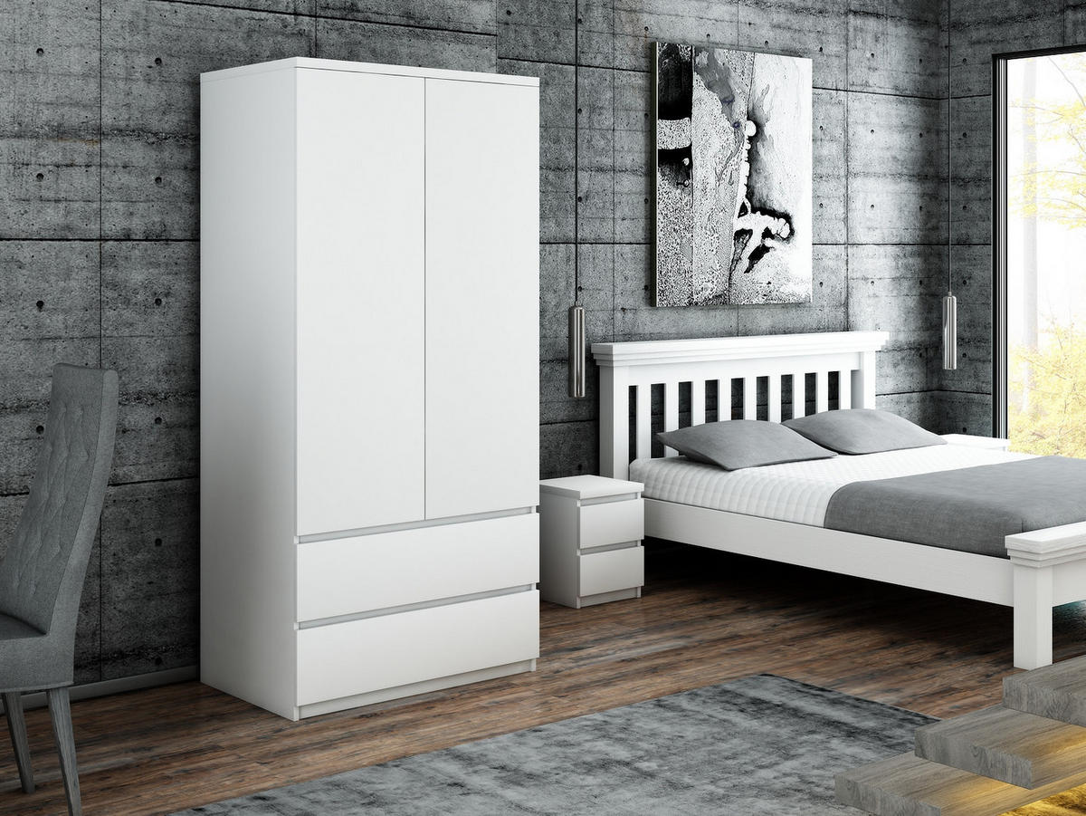 KLEIDERSCHRANK sz07 weiss - Weiß, Holzwerkstoff (86/180/57cm) - roe furniture