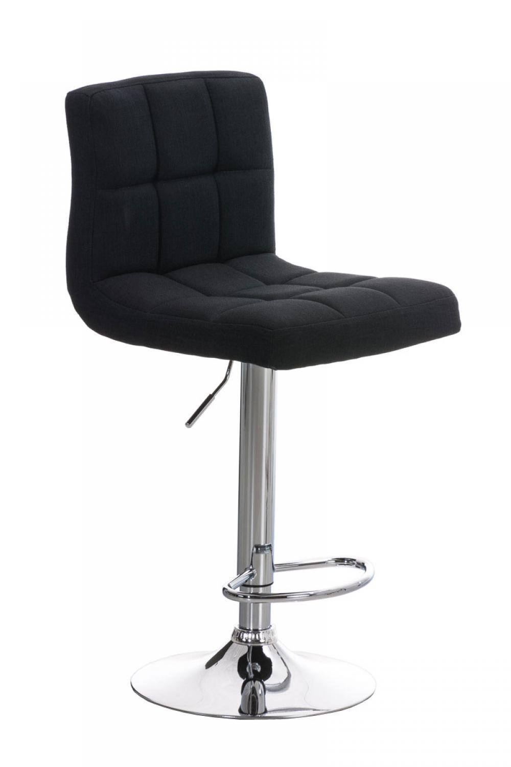 BARHOCKER Stoff schwarz - Chromfarben/Schwarz, Textil/Metall (46/94/47cm) - CLP