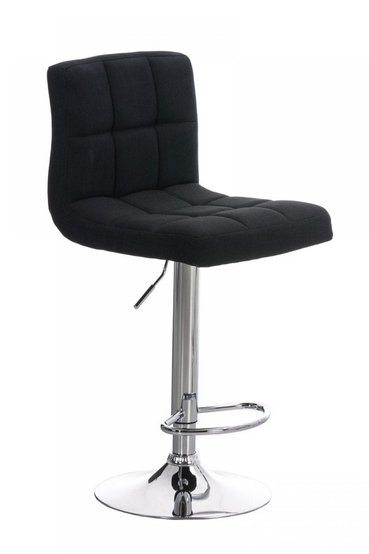 BARHOCKER Stoff schwarz - Chromfarben/Schwarz, Textil/Metall (46/94/47cm) - CLP