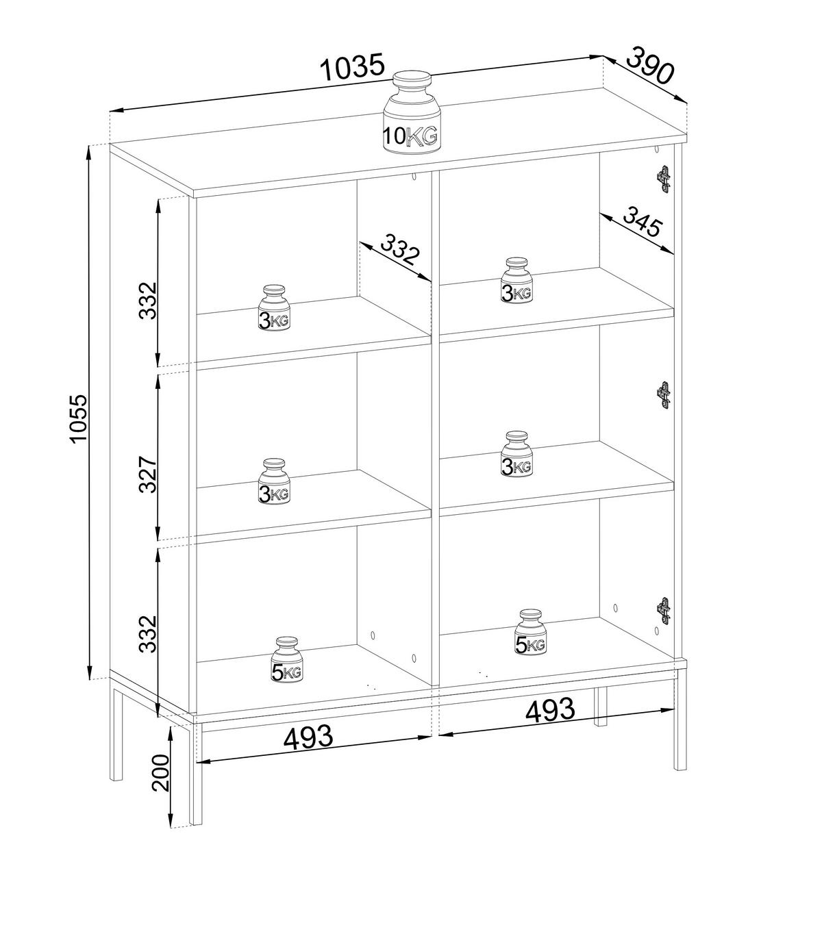 VITRINENSCHRANK 100 cm Haller, Led, Lamellen, Braun - Braun, Holz (104/126/39cm) - Emporius