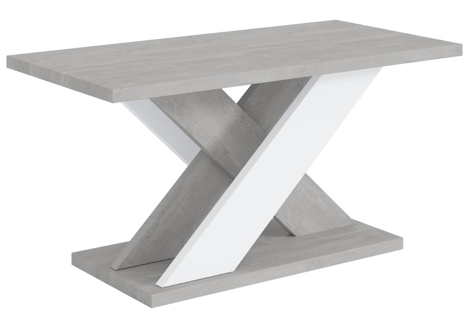 KAFFEETISCH 110x70x60 cm - Betonoptik K350 / Weiß - AOX - Weiß, Holzwerkstoff (110/70/60cm) - ALTDECOR