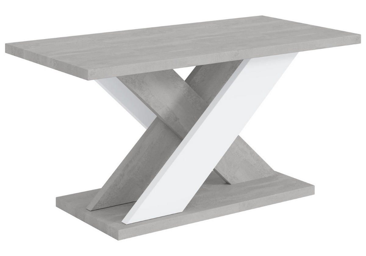 KAFFEETISCH 110x70x60 cm - Betonoptik K350 / Weiß - AOX - Weiß, Holzwerkstoff (110/70/60cm) - ALTDECOR
