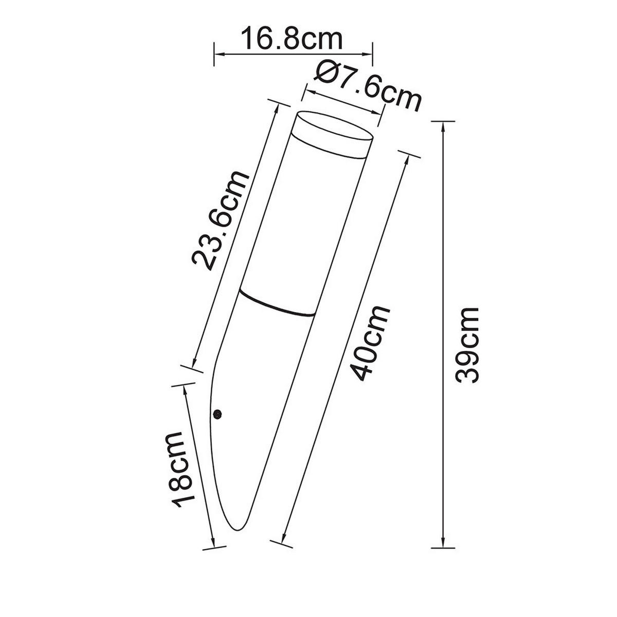 LED AUSSENLEUCHTE Grau Rauchoptik - Grau, Metall (17/7.6/40cm) - Globo Lighting