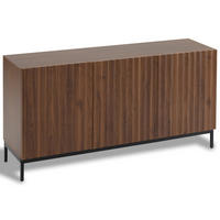 SIDEBOARD DE-38620 150/40/80 cm 3 Türen und welliges 3D-Design Eiche dunkel - Naturfarben, Holzwerkstoff (150/82/40cm) - ComfortXL