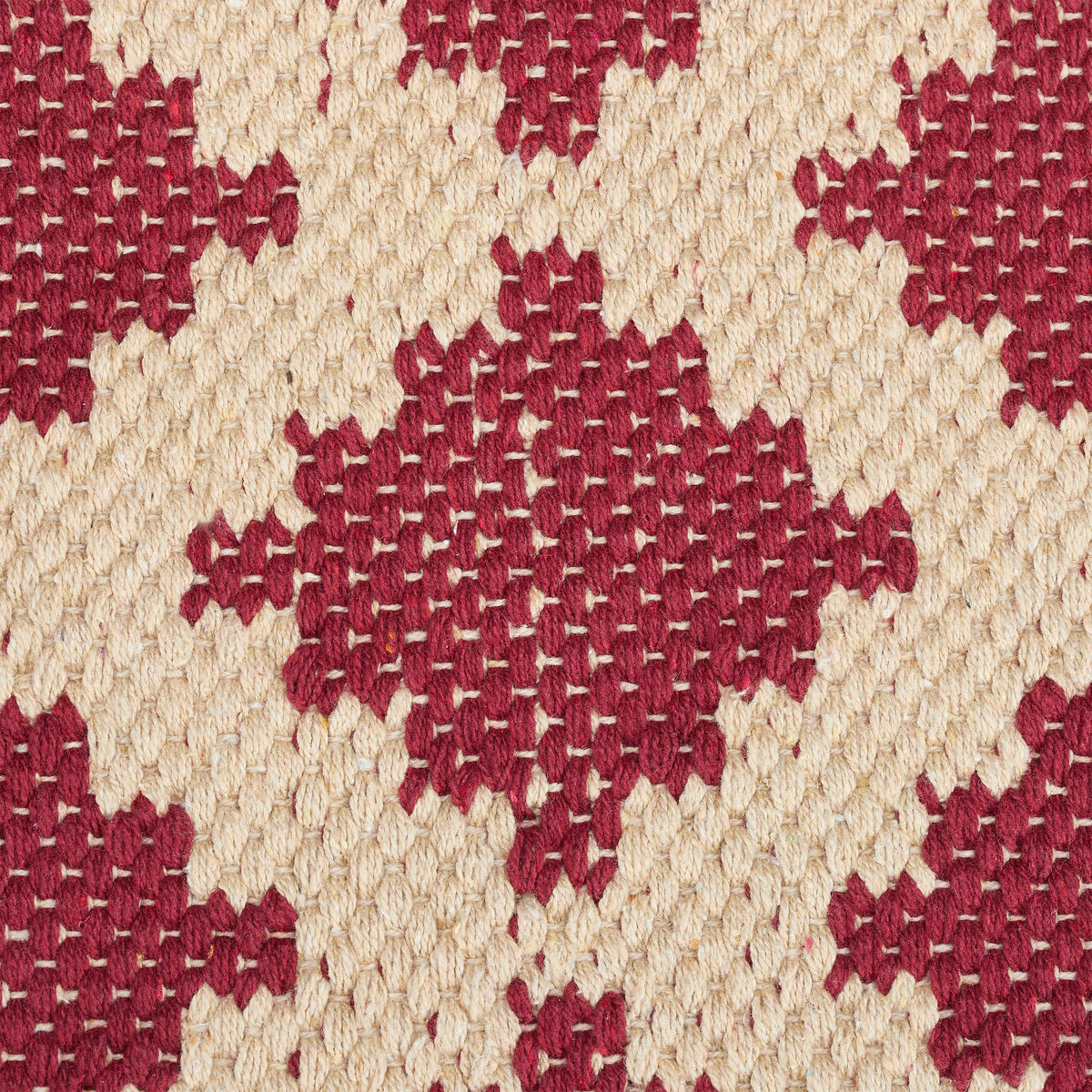 LÄUFER - Beige/Rot, Textil (70/140cm) - Relaxdays