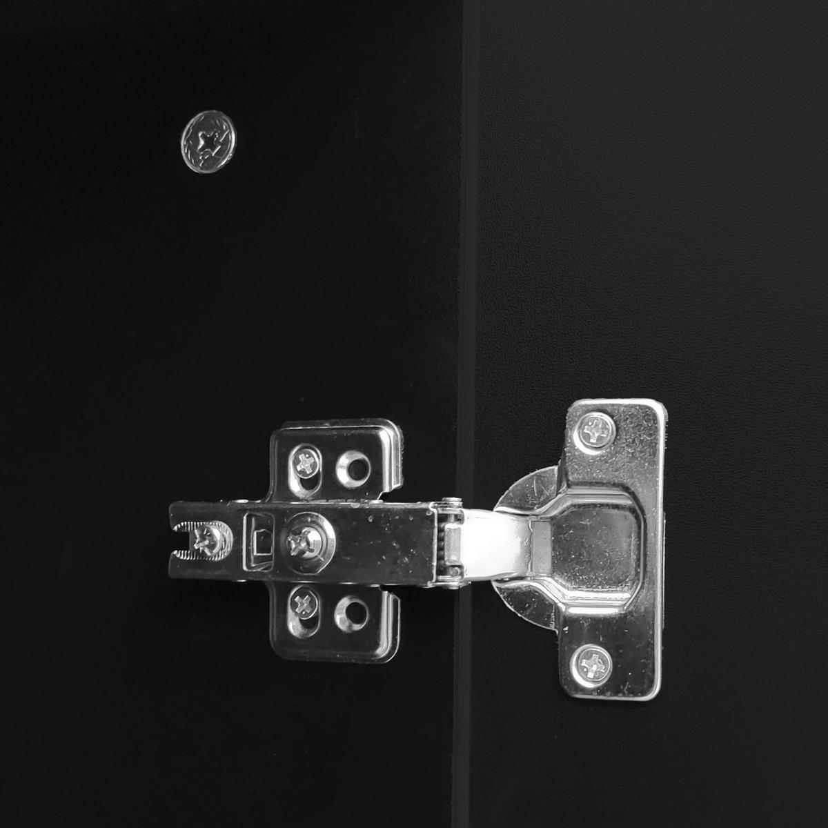 SIDEBOARD geformte Türen Design modern - Schwarz, Holz (120/80.8/37.5cm) - LEBENLANG