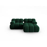 MODULARES-ECKSOFA rechts Bellis aus Samt flaschengrün 3 Sitzplätze - Grün, Textil (157/191cm) - Micadoni