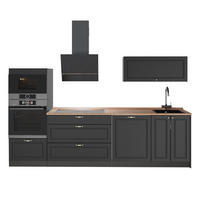 KÜCHENZEILE Fame-Line, Anthrazit-Gold Landhaus/Anthrazit, 280 cm, AP Eiche - Anthrazit, Holzwerkstoff (280/153.6/60cm) - Vicco