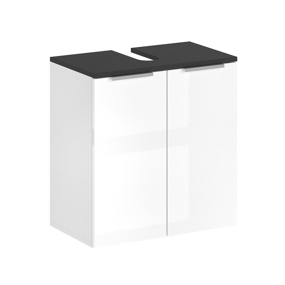 WASCHBECKENUNTERSCHRANK Otis Weiß Hochglanz 58 x 60 cm - Weiß Hochglanz, Holzwerkstoff (58/60/33cm) - Vicco