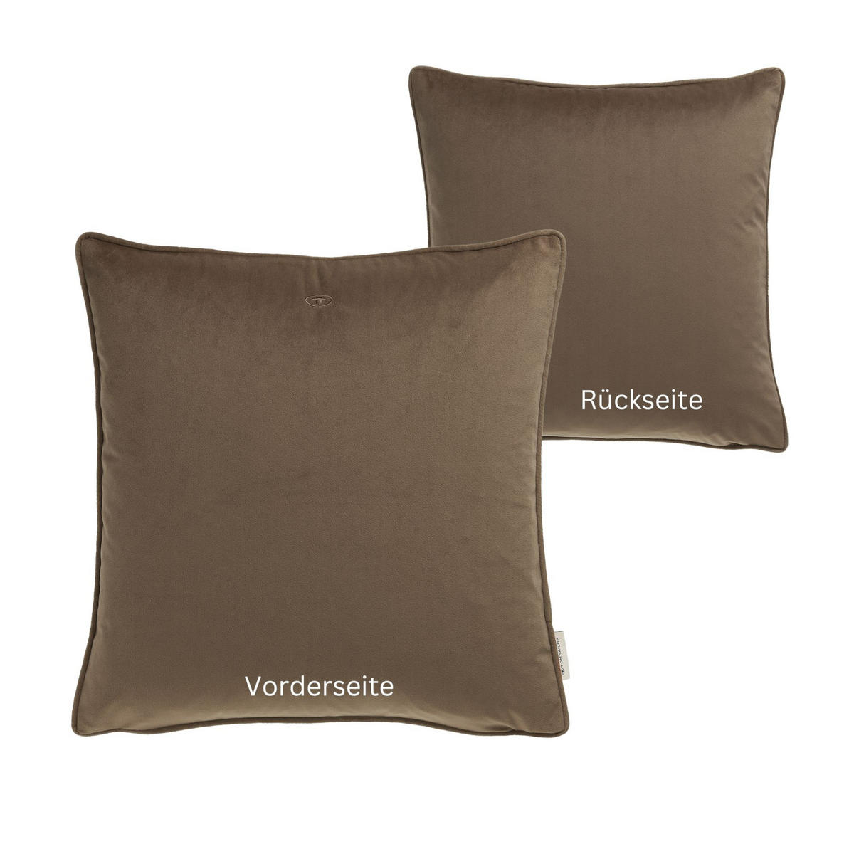 ZIERKISSENHÜLLE VELVET SIGNATURE - Braun, Textil (45/45cm) - Tom Tailor