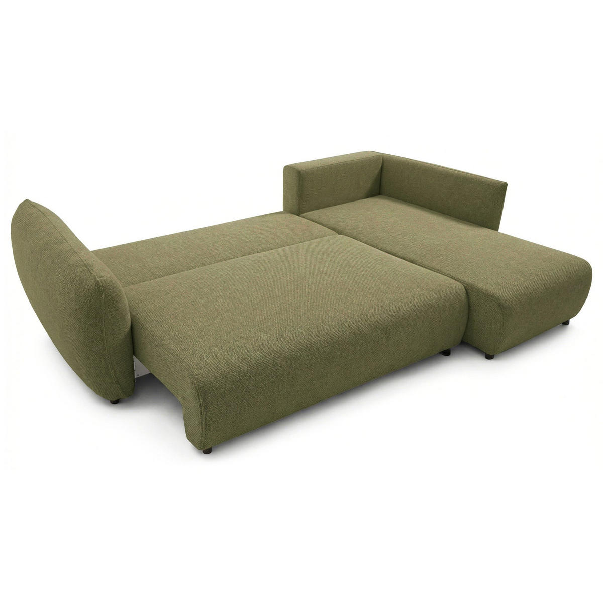 ROHOVÁ POHOVKA Zordo Olivový Žinylka Pravá Se Dvoma Úložnými Prostory - černá/olivově zelená, textil/plast (170/256cm) - Selsey
