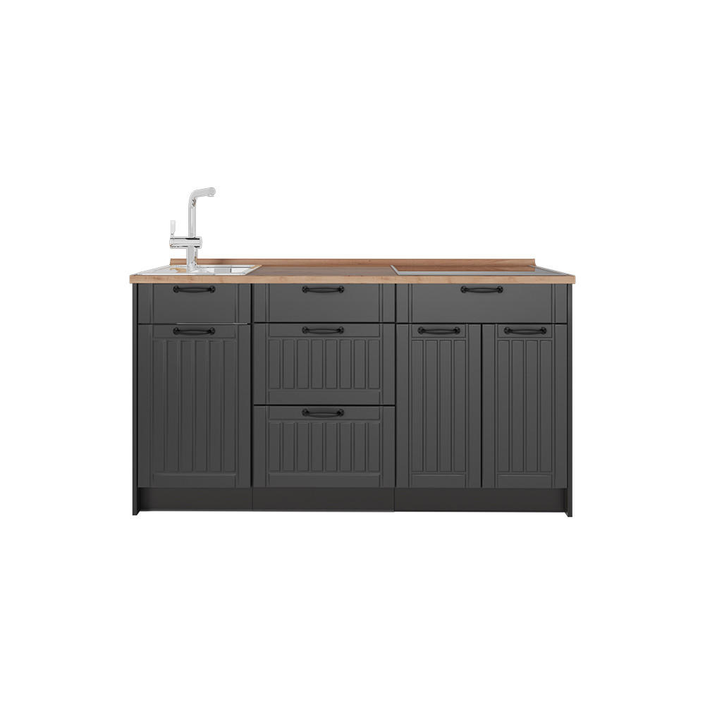 Vicco KUCHYŇSKÝ BLOK Fame-Line, Tmavě šedá/Antracit, 150 cm, PD Dub
