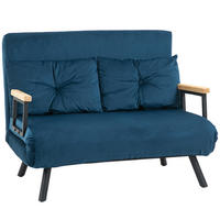 SCHLAFSOFA, Stahl, Polyester, Blau - Blau, Metall (73/81/102cm) - HOMCOM