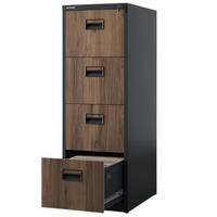 HÄNGEREGISTERSCHRANK abschließbar TION 4 Schubladen 132x46x62cm Anthrazit-Nussbaum - Anthrazit, Metall (46/132/62cm) - DELUKE