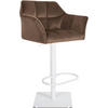 BARHOCKER Samt Braun - Weiß/Braun, Textil/Metall (64/88/45cm) - CLP