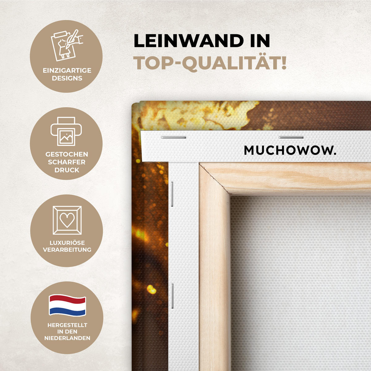 OBRAZ NA PLÁTNĚ Žena - Zlato - Luxus - Portrét 80x60 cm - zlatá, textil (80/60cm) - MuchoWow