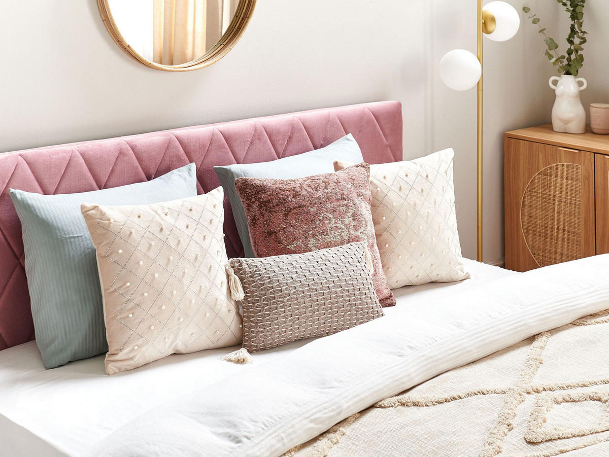 DEKOKISSEN 2er-Set Beige 45/45 cm Yarrow - Beige, Textil (45/45cm) - Beliani