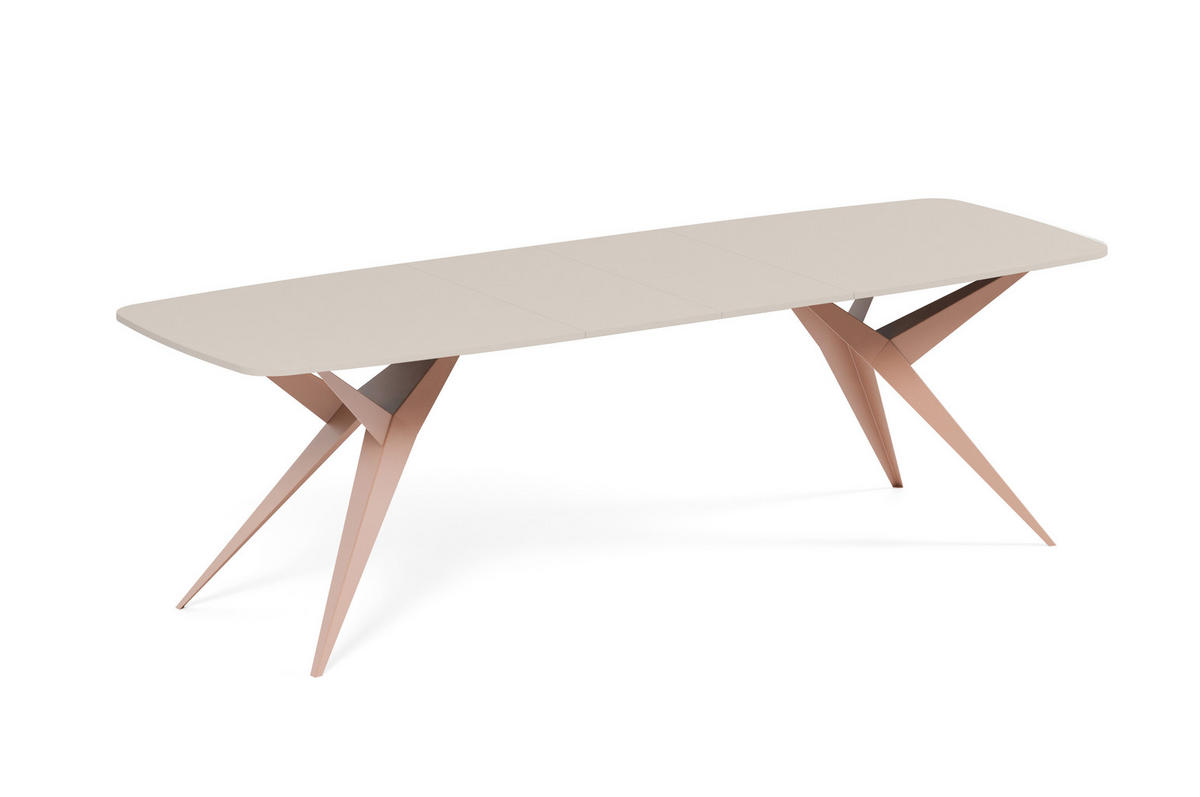 ESSTISCH AXIS - Kaschmir/Kupferfarben, Holzwerkstoff/Metall (90/180/76cm) - Meblini