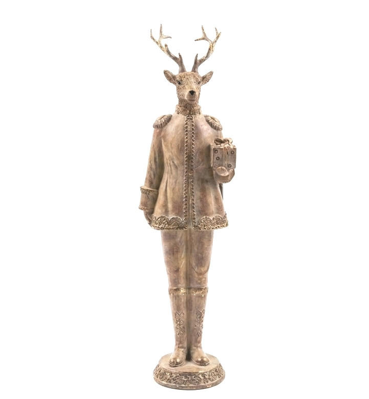 WEIHNACHTSFIGUR SANTA LILA 10,5/10/41cm Polyresin - Beige, Kunststoff (13/43/13cm) - Mondex