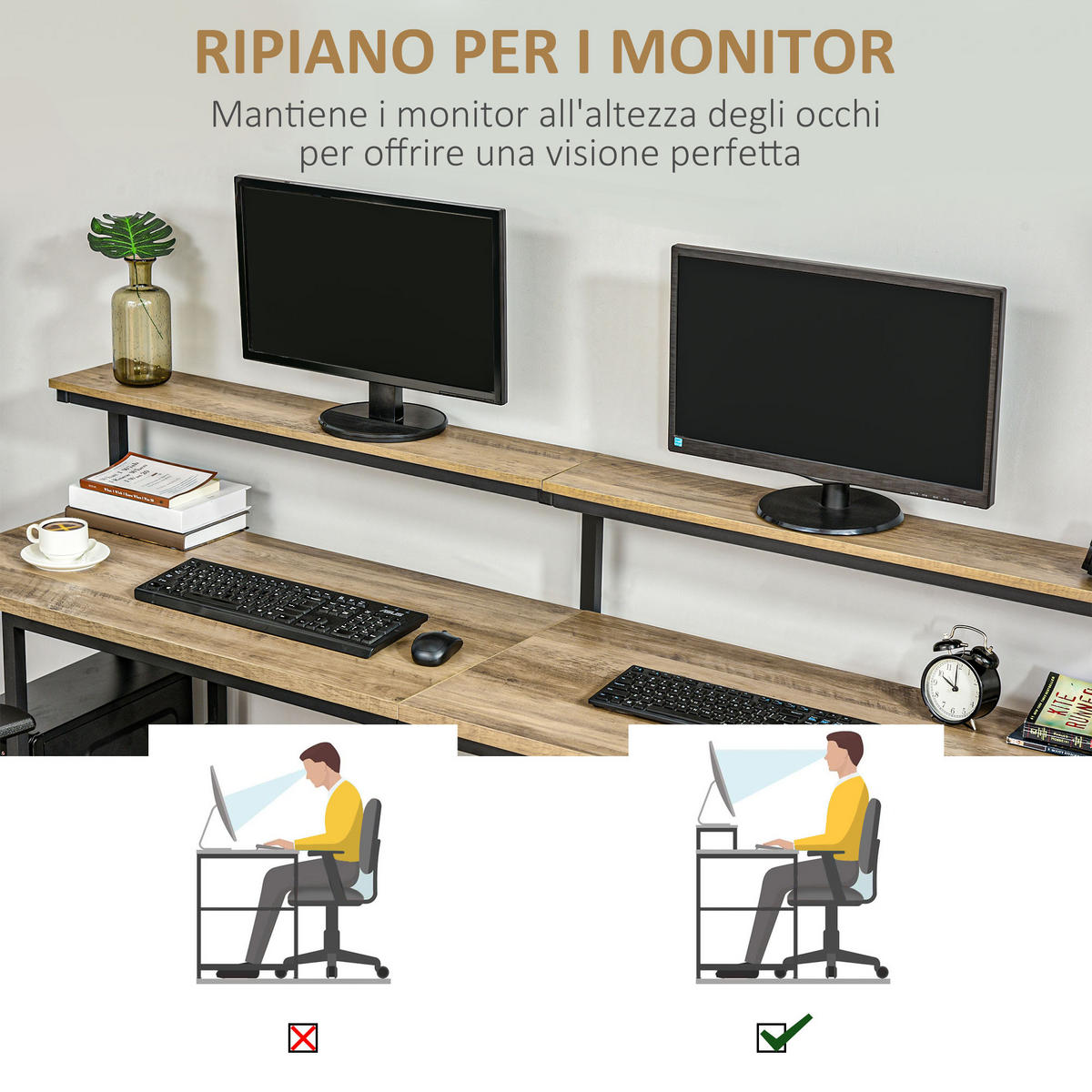 BÜROTISCH Braun 1 Stück - Braun, Holzwerkstoff (53/200/100cm) - GiPP