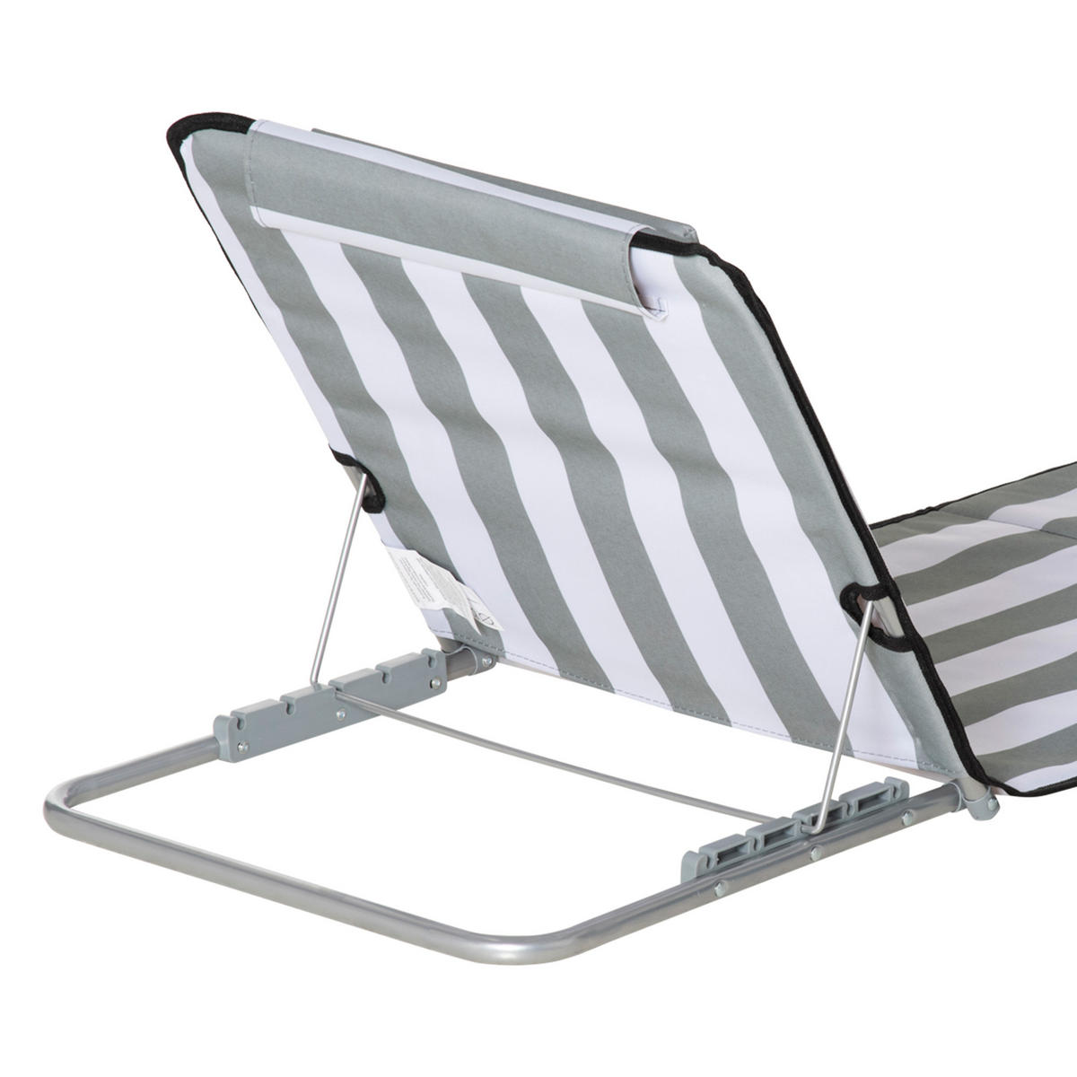 SONNENLIEGE klappbar Gartenliege mit Kopfkissen Liegestuhl mit 5-Fach verstellbare Rückenlehne Tragetasche Hellgrau - Hellgrau, Metall (134/43/48cm)