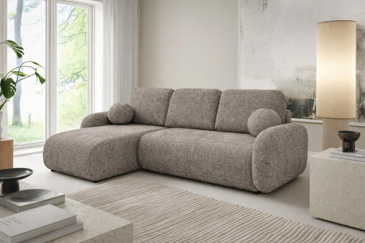 ECKSOFA Hellbraun KOMA Mit Schlaffunktion - Beige/Braun, Textil (228/147cm) - Sepro Meble