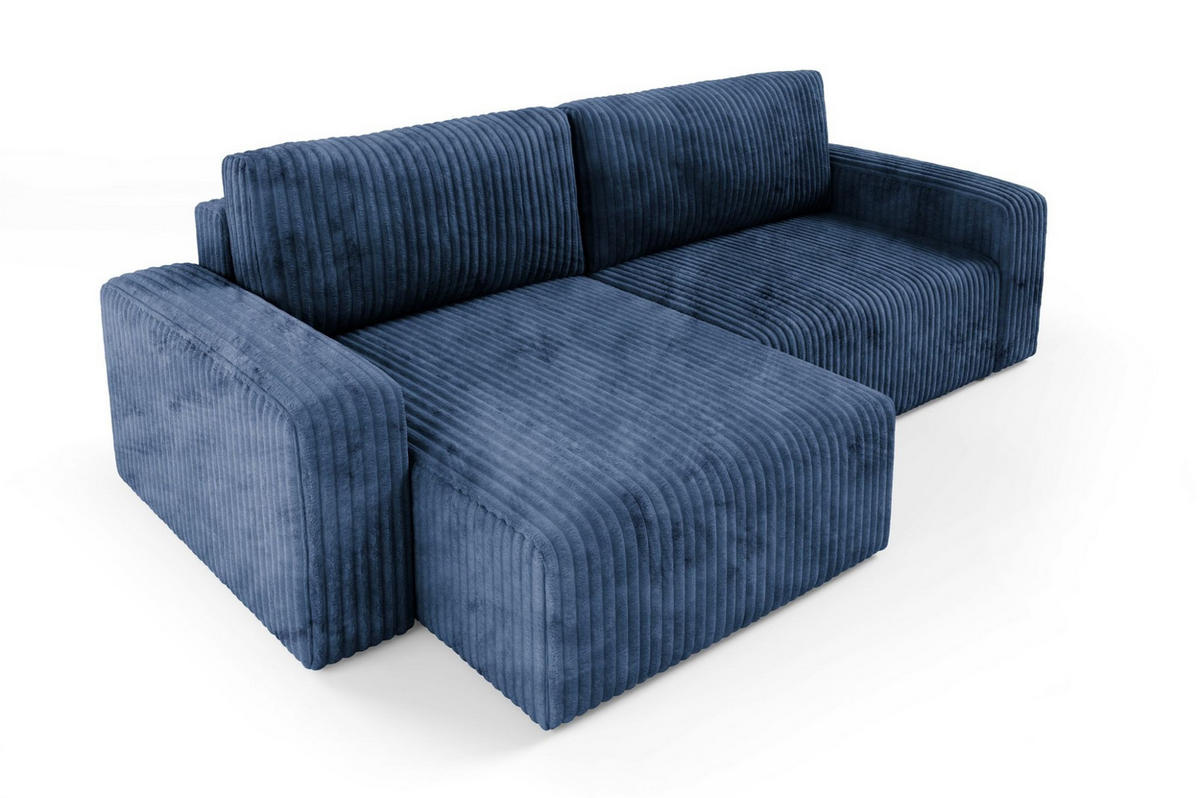 ECKSOFA Natalia - Dunkelblau, Holzwerkstoff/Textil (244/149cm) - Fun Möbel