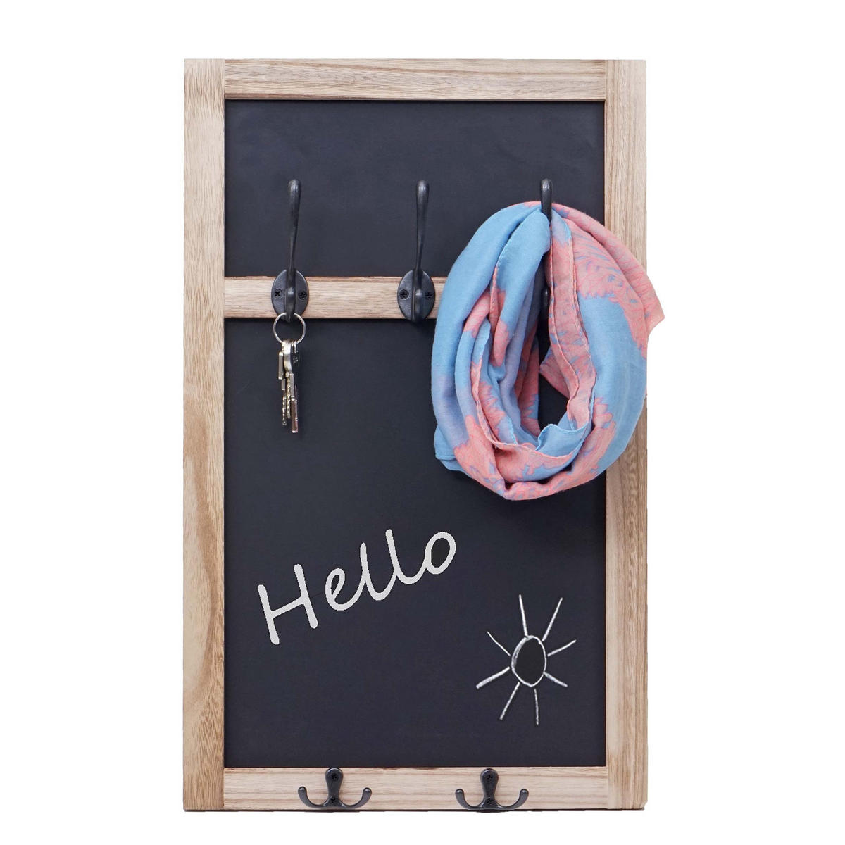 WANDGARDEROBE MIT KREIDETAFEL Braun - Braun, Holz (34/55/7cm) - MCW