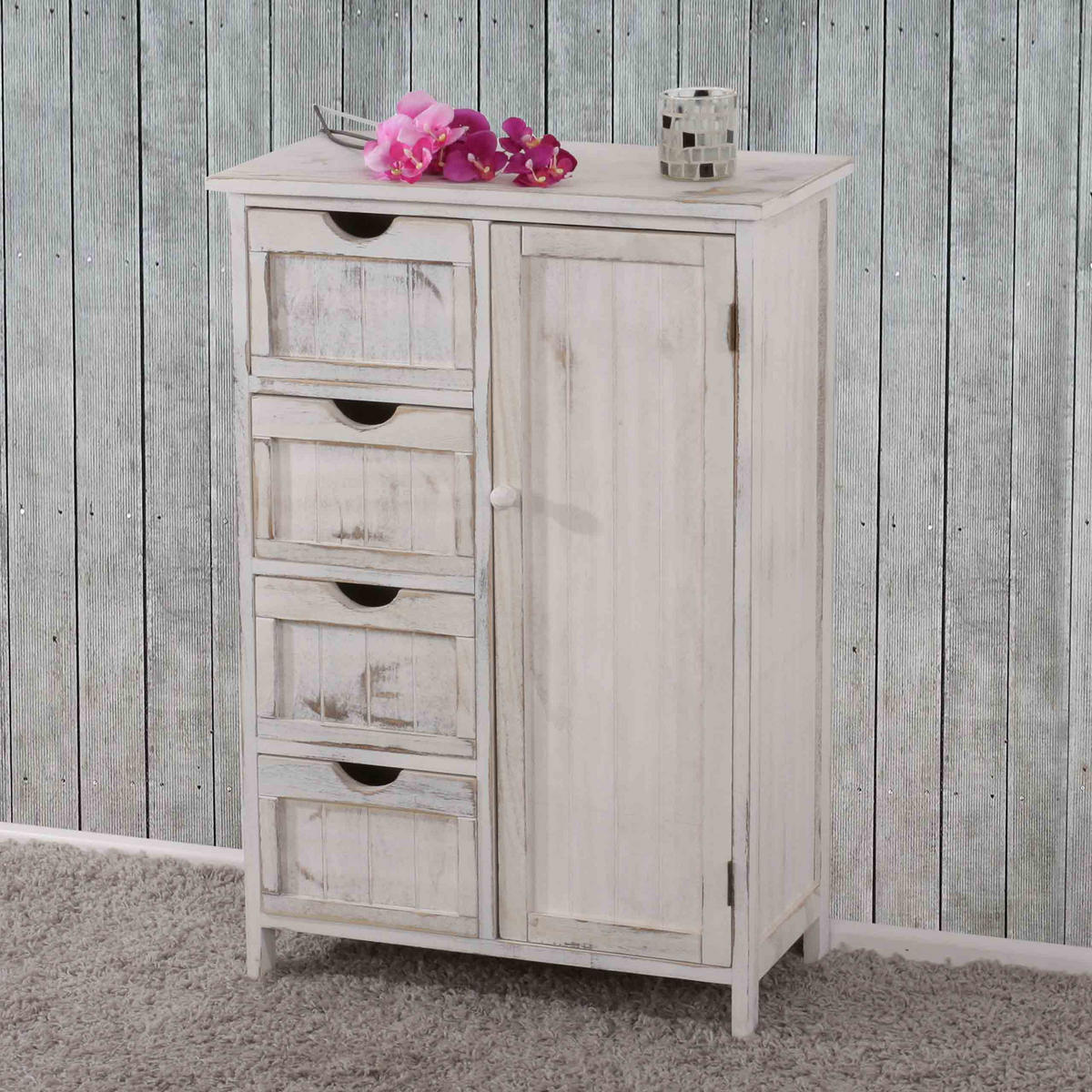 KOMMODE Weiß - Weiß, Holz (55/82/30cm) - MCW
