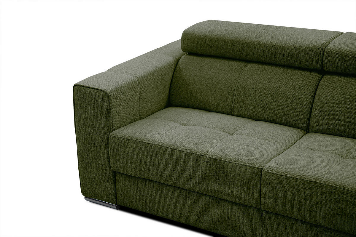 SOFA QUARTZ 3-Sitzer, olivgrün - Olivgrün, Holzwerkstoff/Textil (202/80/102cm) - Courtois Laville