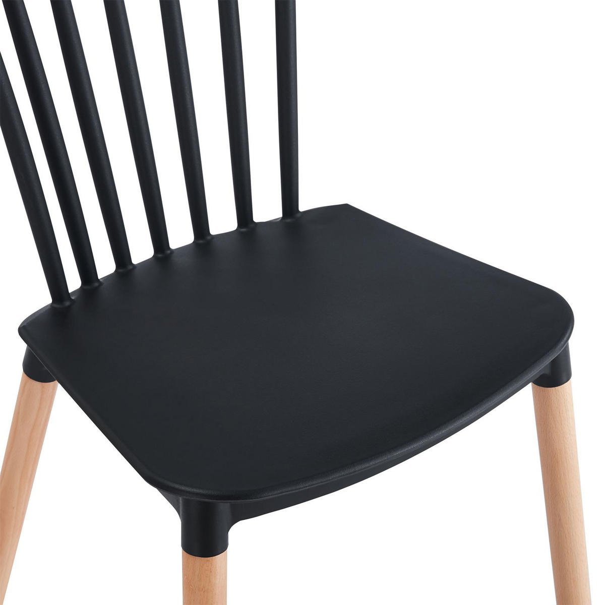 ESSGRUPPE LOIRE/RAVI 5er Set schwarz - Schwarz, Holzwerkstoff/Metall - IDIMEX