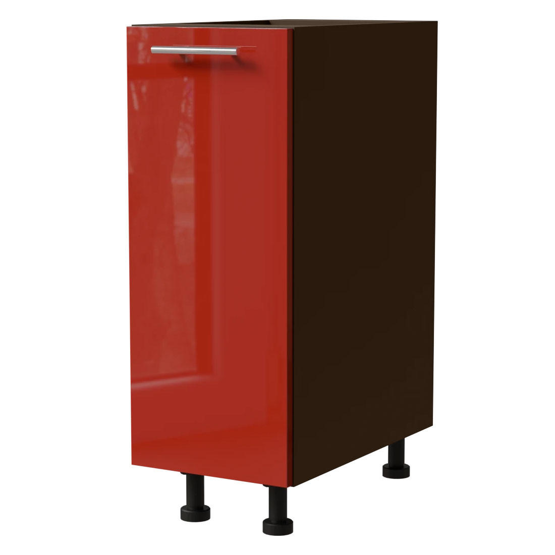 Feldmann-Wohnen Unterschrank Rot, Dunkelgrau 30x82x50 cm